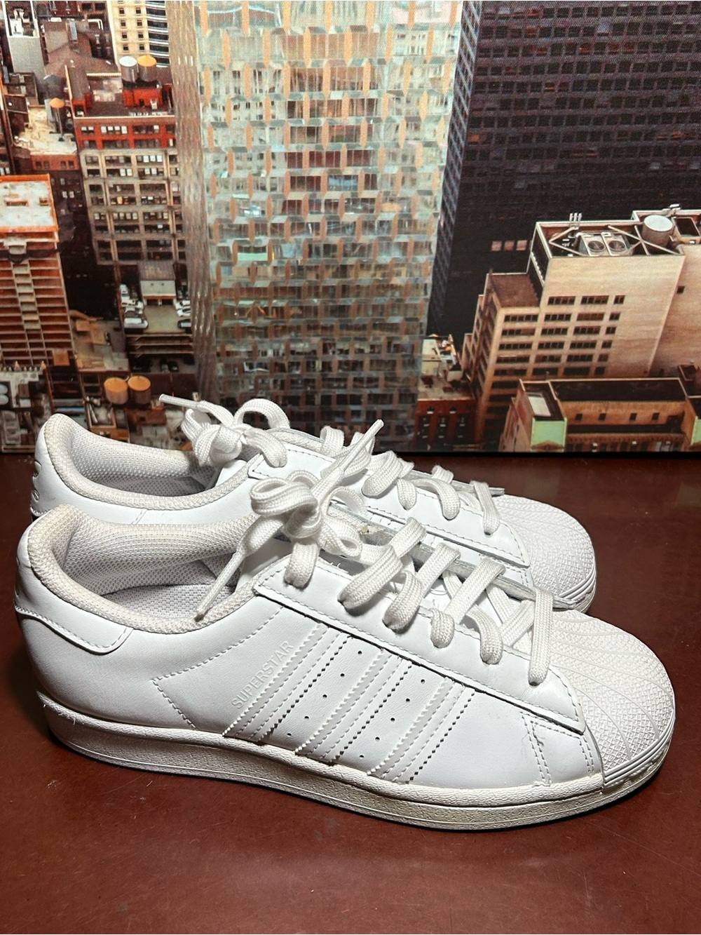 adidas Women’s White Superstar Low-Top Sneakers